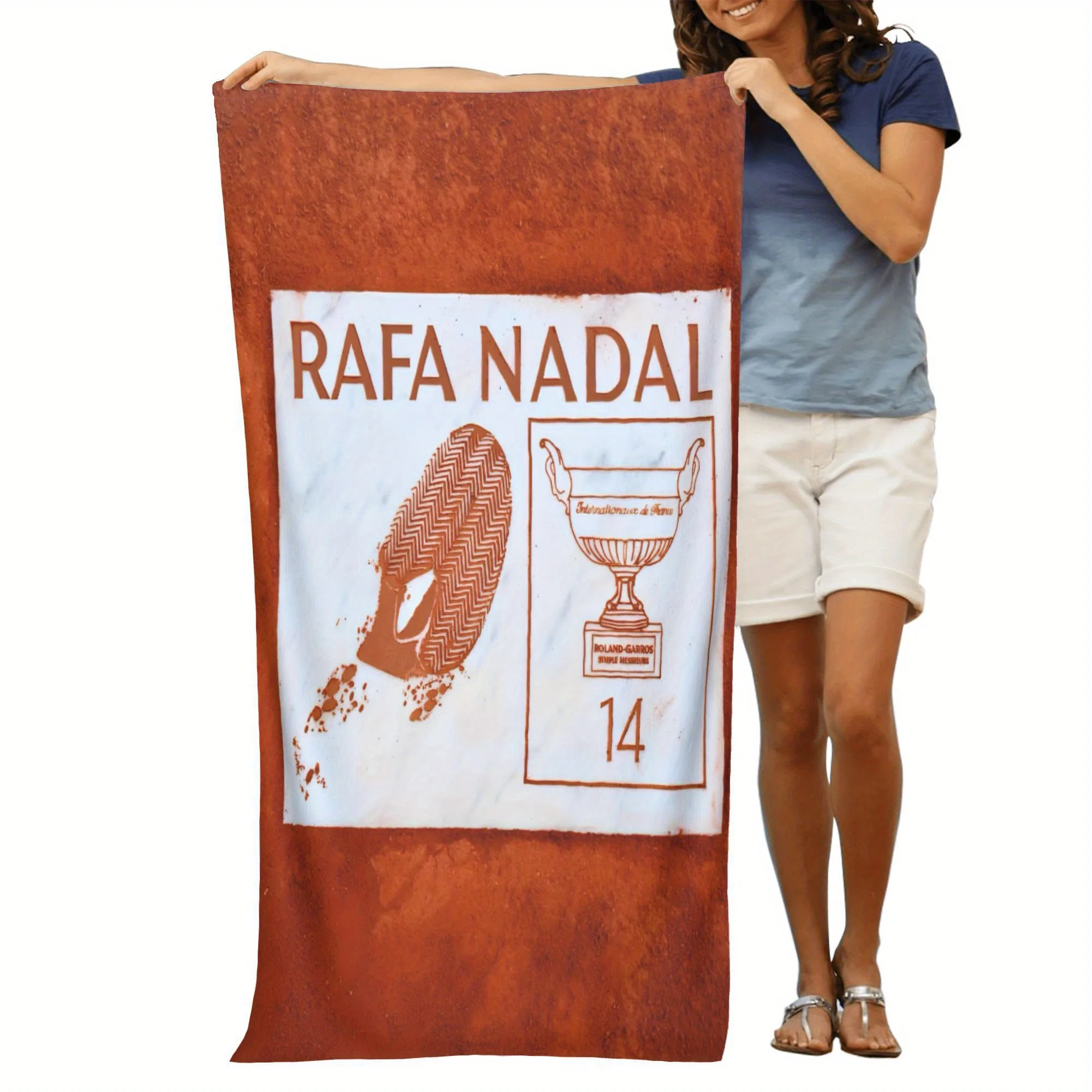 Теннисное пляжное полотенце 1, быстросохнущая мягкая смесь полиэстера, трофей чемпионов и дизайн следа, оранжевое банное полотенце курт воннегут завтрак для чемпионов