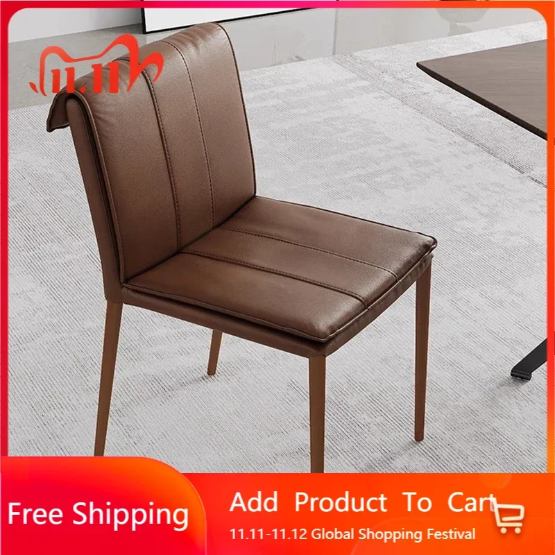 

Comfortable Modern Chairs Ergonomic Designer Leather Balcony Chair Lounge Makeup Events Chaises Salle Manger Furniture WJ35XP