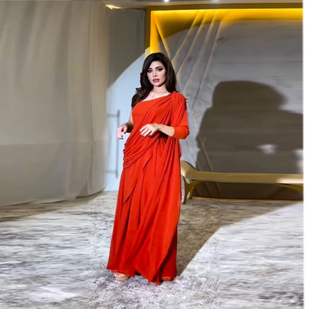 

Off The Shoulder Vinatge Luxury Formal Evening Gowns Long Sleeves فساتين سهرة A-Line Floor Length Prom Dresses Party Women