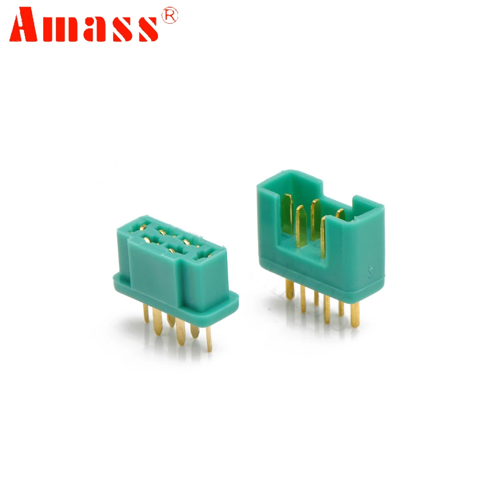 10Pairs Amass MPX Male Female 6-pin Plug Connector Gold Plating For RC Model Part Airplane Plane Drone Toys DIY Parts - купить по