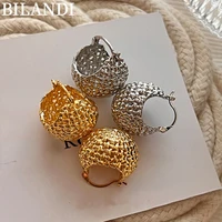 bilandi modern jewelry weave ball shape earrings 2022 new trend silver plated metal drop earrings for women party gifts