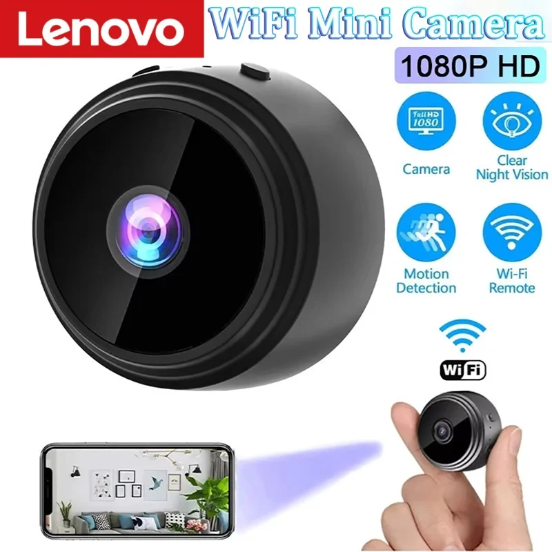 Фото Камера безопасности Lenovo A9 WiFi, мини-видеокамера 1080P HD для помещений, ночная версия, интеллектуальная камера для видеонаблюдения и защиты №1