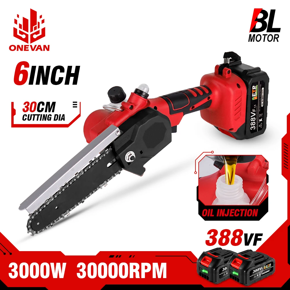 Пила садовая бесщеточная, 6 дюймов, 30000 Вт, 3000 об./мин.