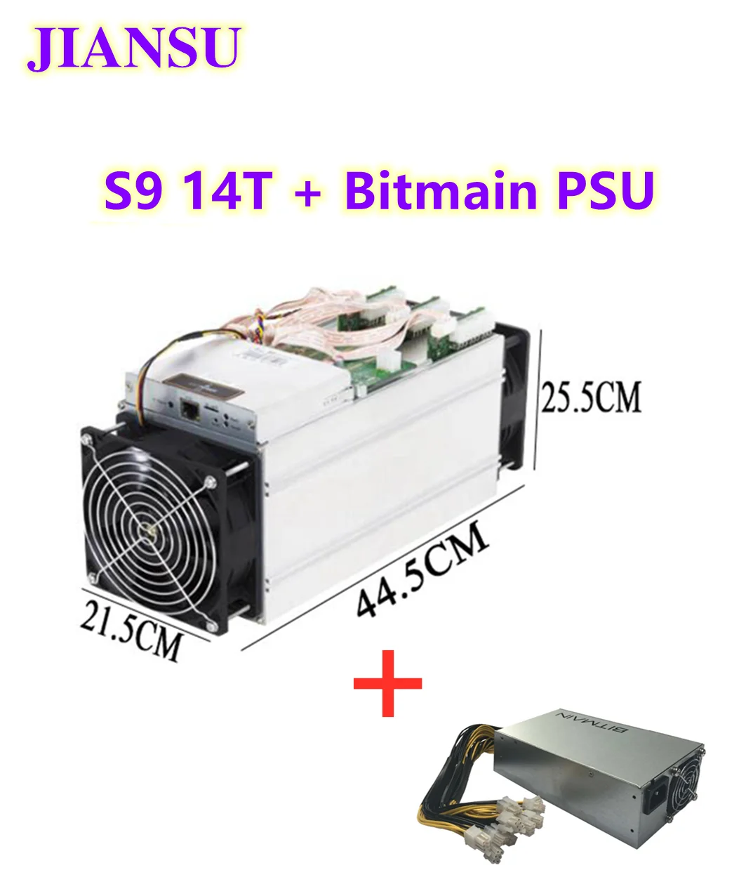 Used AntMiner S9 14T 14000Gh/s 14th/s with Bitmain PSU S9 Bitcoin Miner 16nm 1372W BM1387 Miner delivery within 48 hours