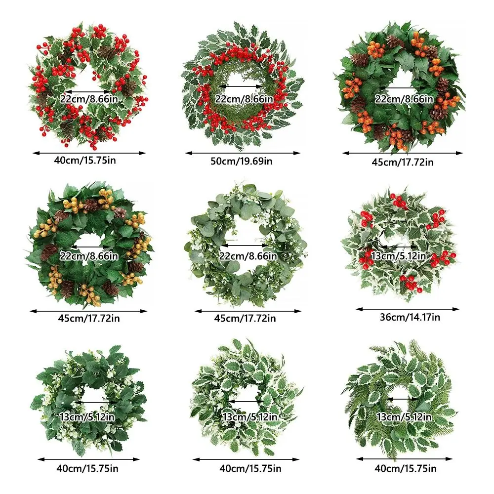 Зеленые листья падуба Рождественский венок сосновая шишка украшение для