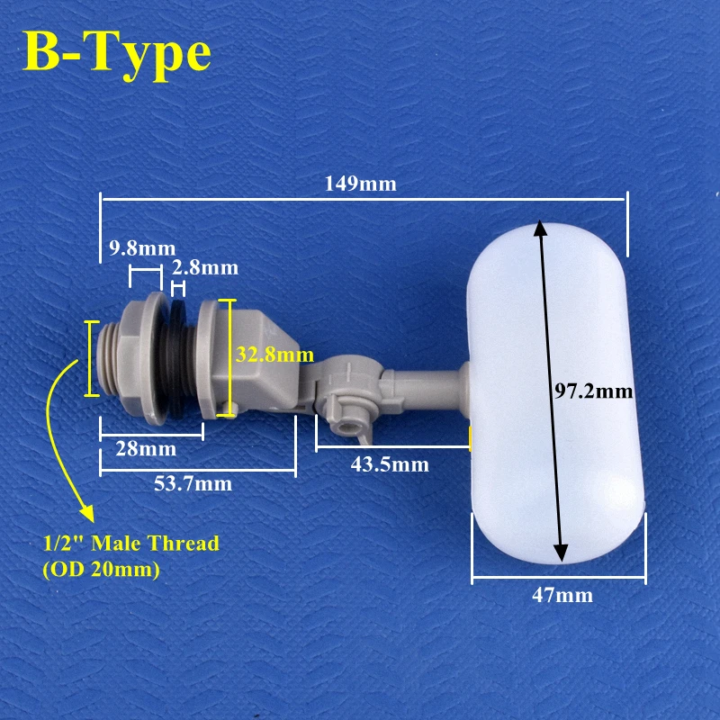 

Пластиковый поплавковый клапан SgooHan 1/2", 10 вариантов
