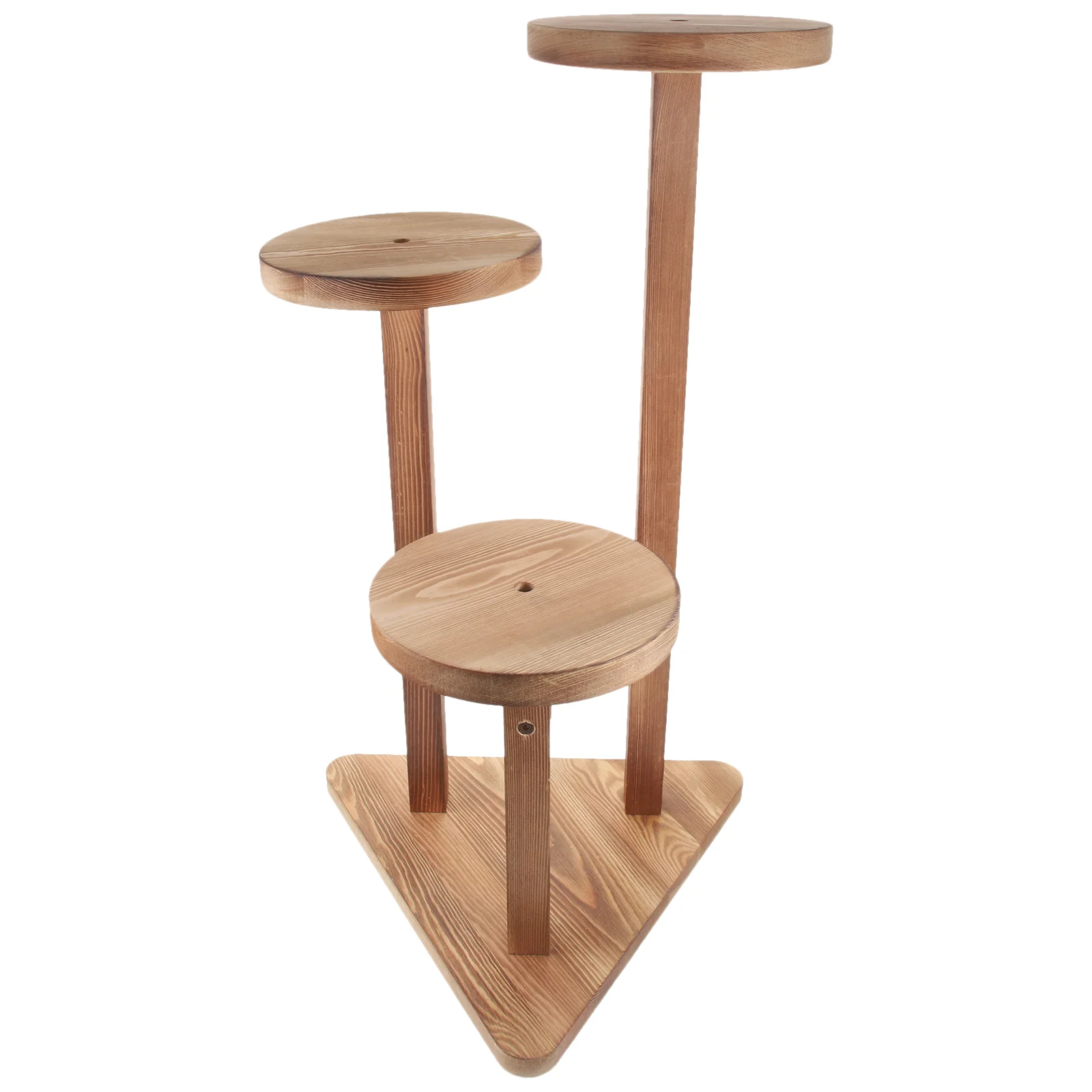 

Outdoor Shelf Wheel Tall Accent Table Stand Patio Stands Indoor Display Pot Wooden Flower