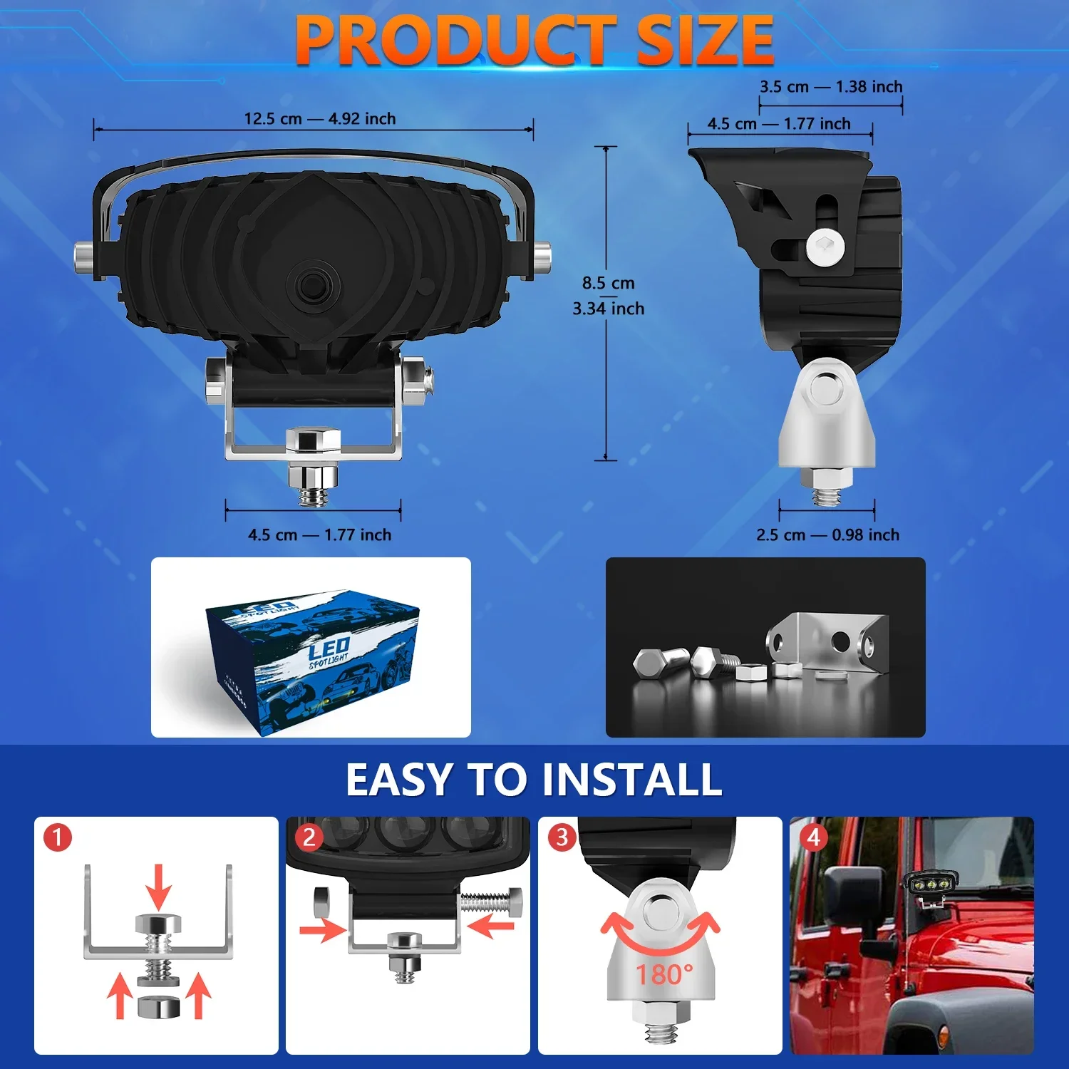 Супер яркие светодиодные фары для мотоциклов противотуманные проектор маяк Fara 12