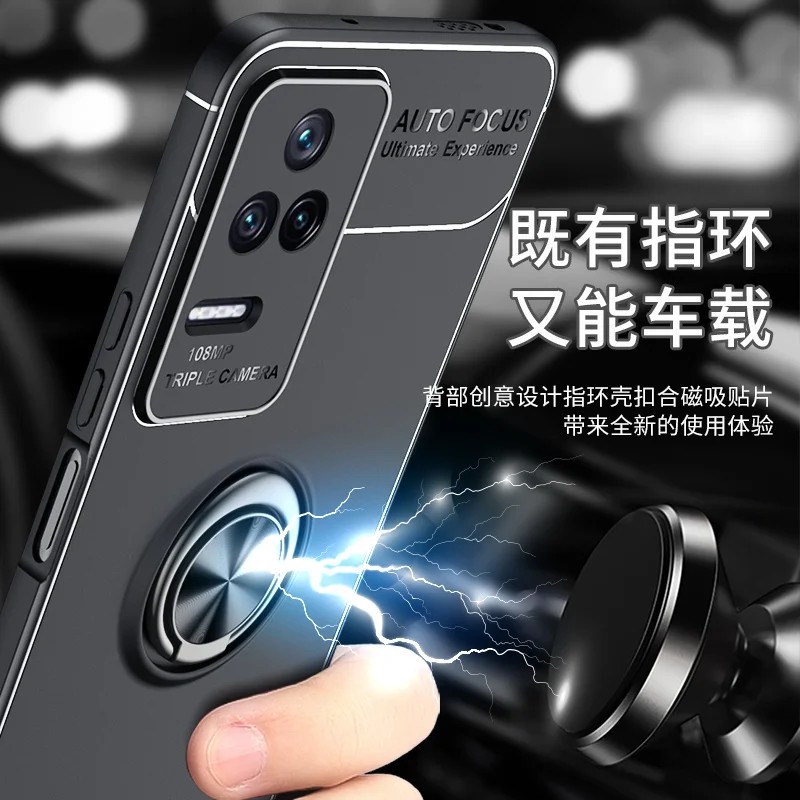 For Poco F4 Case For Poco F4 Cover Funda Shockproof Megnet Stand Holder Soft Phone Bumper Poco F4