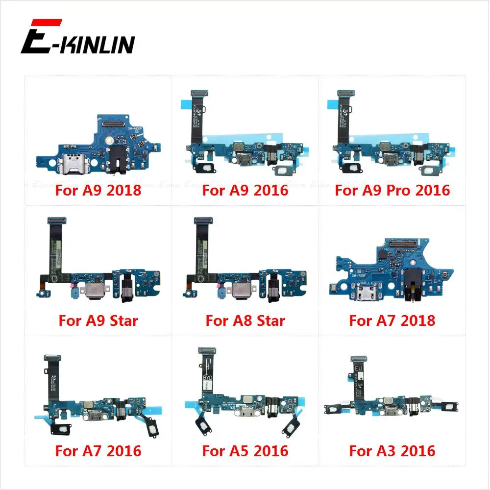 

USB Charging Charger Dock Port Board With Microphone Mic Flex Cable For Samsung Galaxy A9 Pro A8 Star A7 2018 A5 A3 2016