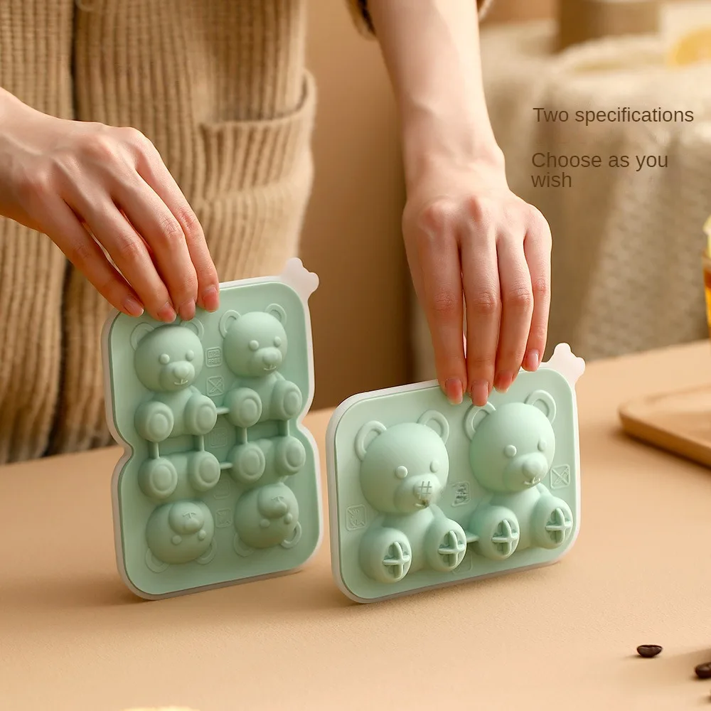 

Self-made Mold Cute Anti-channeling Smell Cover Box Creative Bear Ice Lattice Molds Ice Block Mold Silica Gel