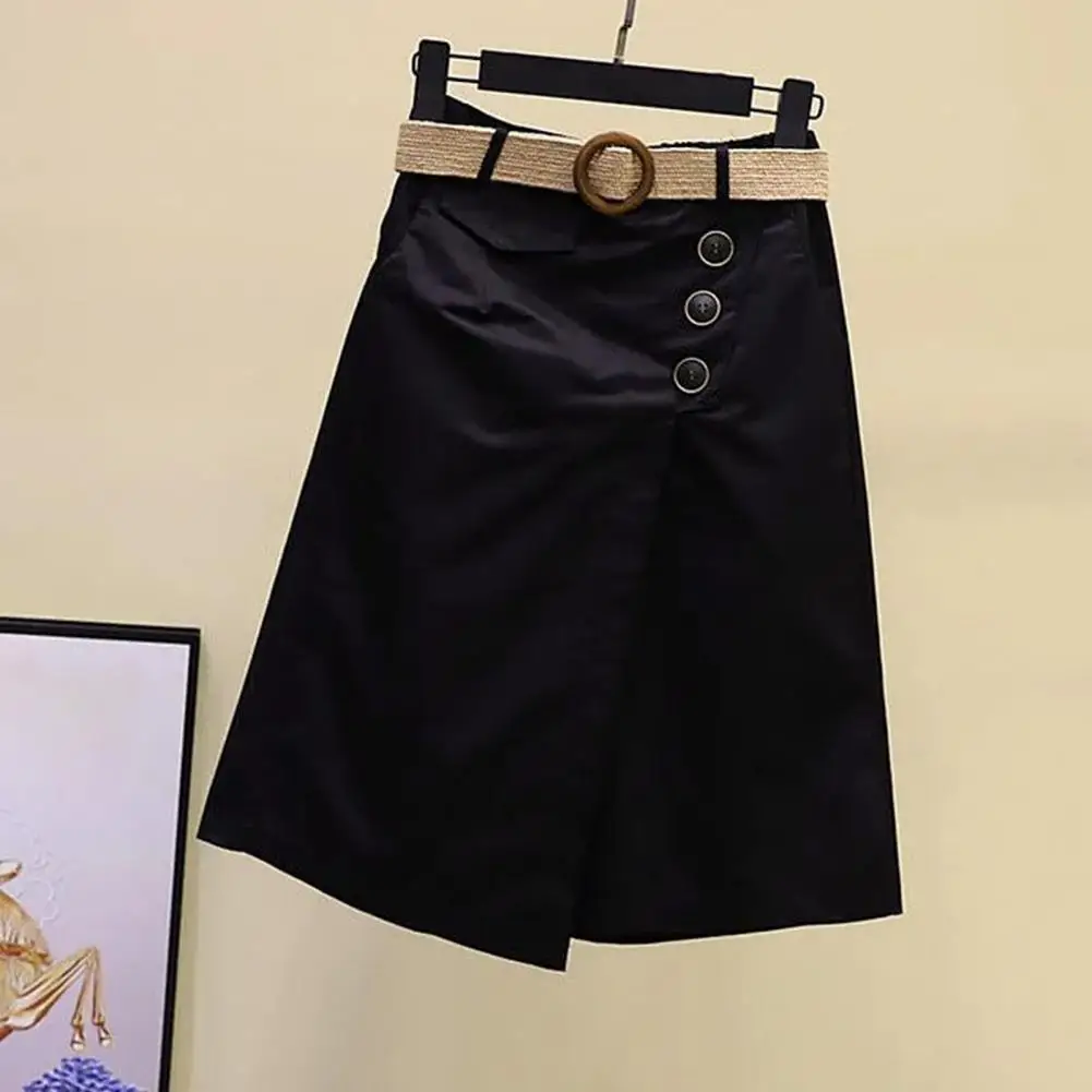 

Faux Two-Piece Skirt With Pockets Stylish Summer High-Waist Skirt For Women Versatile Slimming Supply