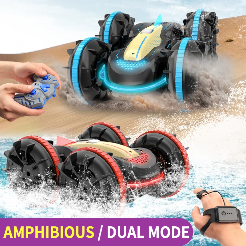 

RC Car Toys Remote Control Gesture Drift Cars Amphibious Vehicle Boat double-sided driving Stunt Car Toy For Adults Children kid