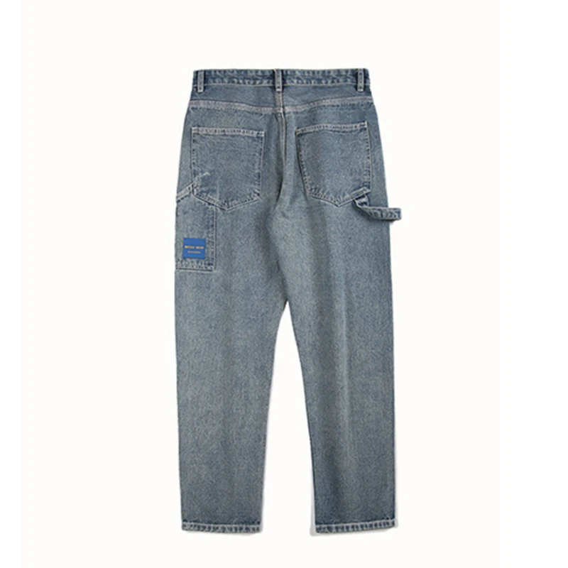 European and American Fashion Men's American Retro Washed Jeans Straight Ins Trend Trousers Streetwear Ins Hot Sale Men Clothing