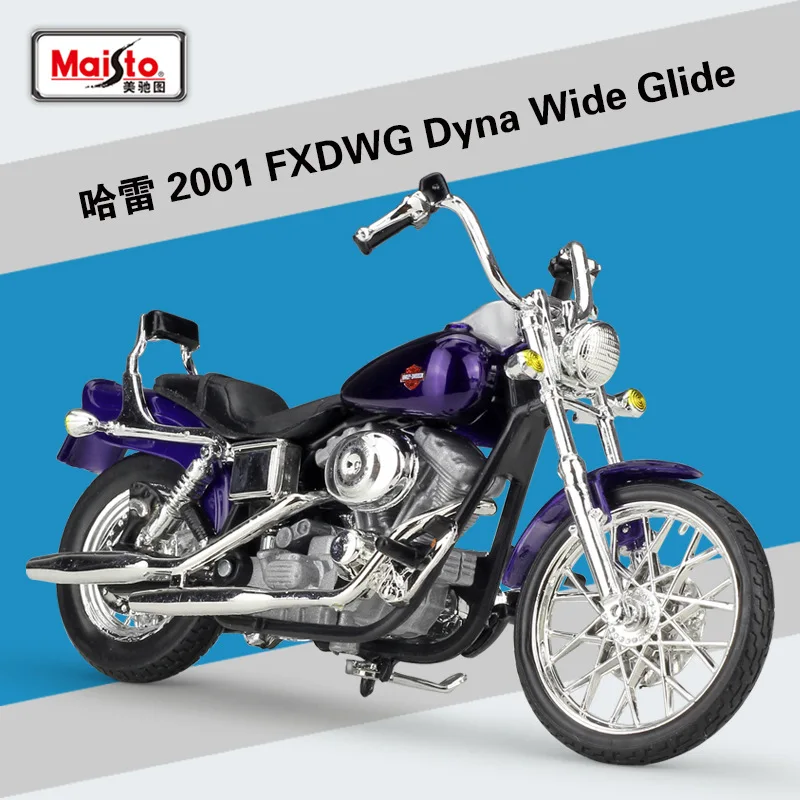 

Maisto 1:18 2001 Harley FXDWG Dyna Wide Glide Model Car Simulation Alloy Metal Toy Motorcycle kids Toy Gift Collection B421