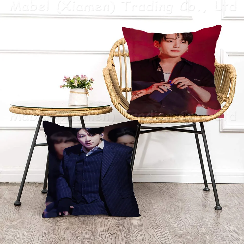 Singer J-JungkookS Decorative Room Aesthetics Pillow Case Home Decor Bedroom Sofa Bed Couch Cover 45x45