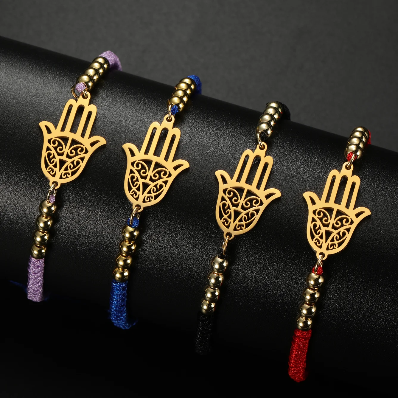 Jeshayuan Rechtninger ‎ Хамсса Рука Фатимы веревочные браслеты для женщин из нержавеющей