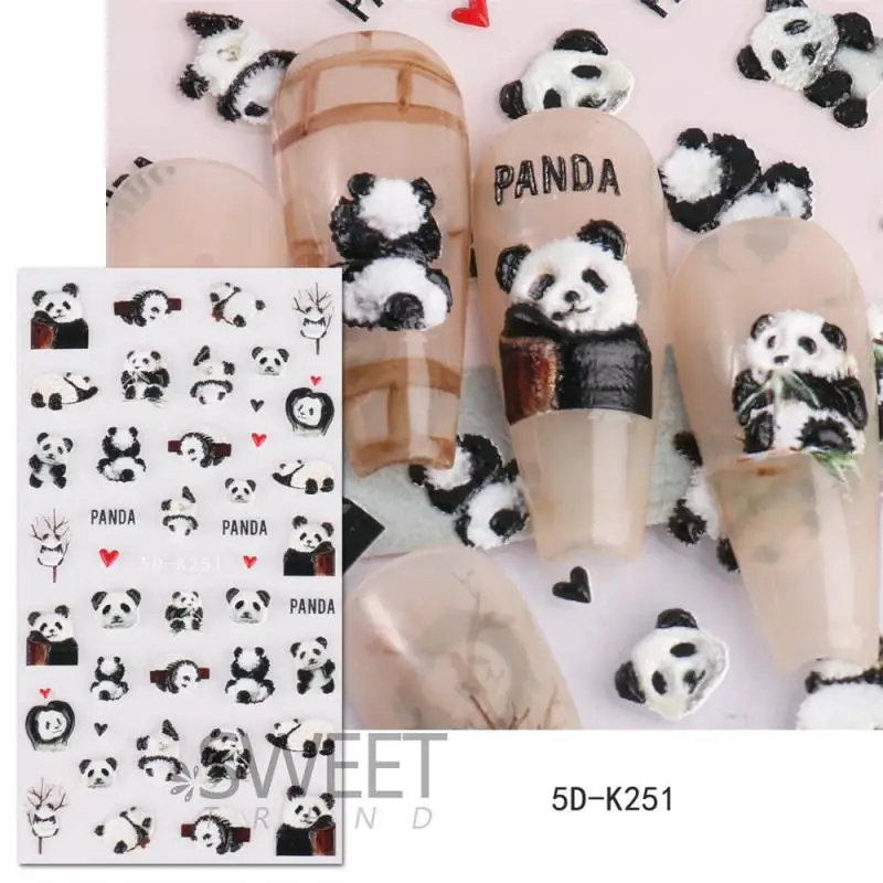 

Embossed Stickers 5g Bamboo Cute Relief The New Nail Stickers Panda Stickers 10.5*6cm Panda Nail Accessories Three-dimensional