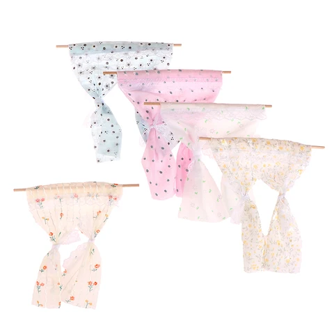 Миниатюрная занавеска с цветами GJCUTE для кукольного домика 1:12