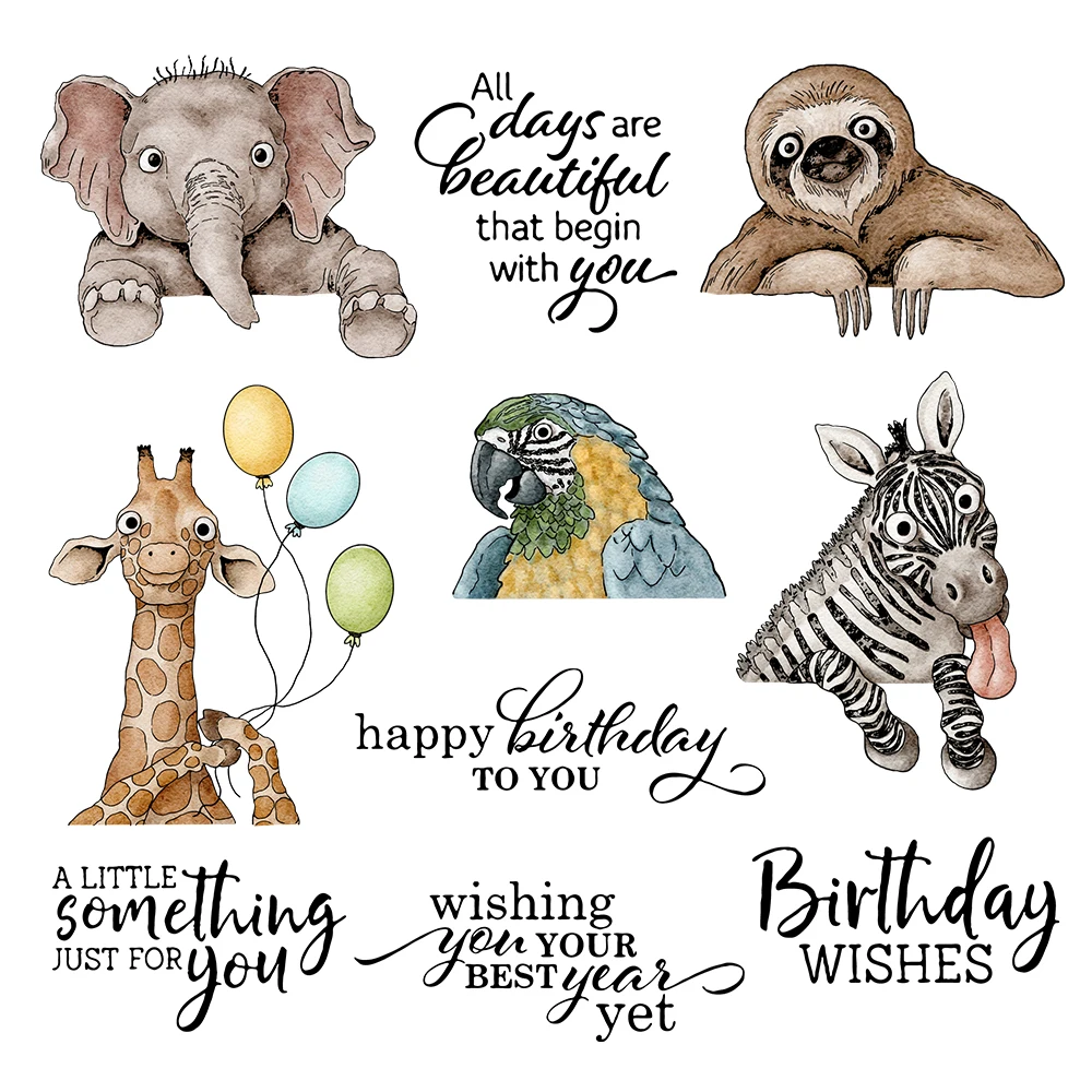 

MangoCraft Cute Animals Zoo Cutting Dies Clear Stamp Scrapbooking Accessories DIY Metal Cut Dies Silicone Stamps For Cards Decor