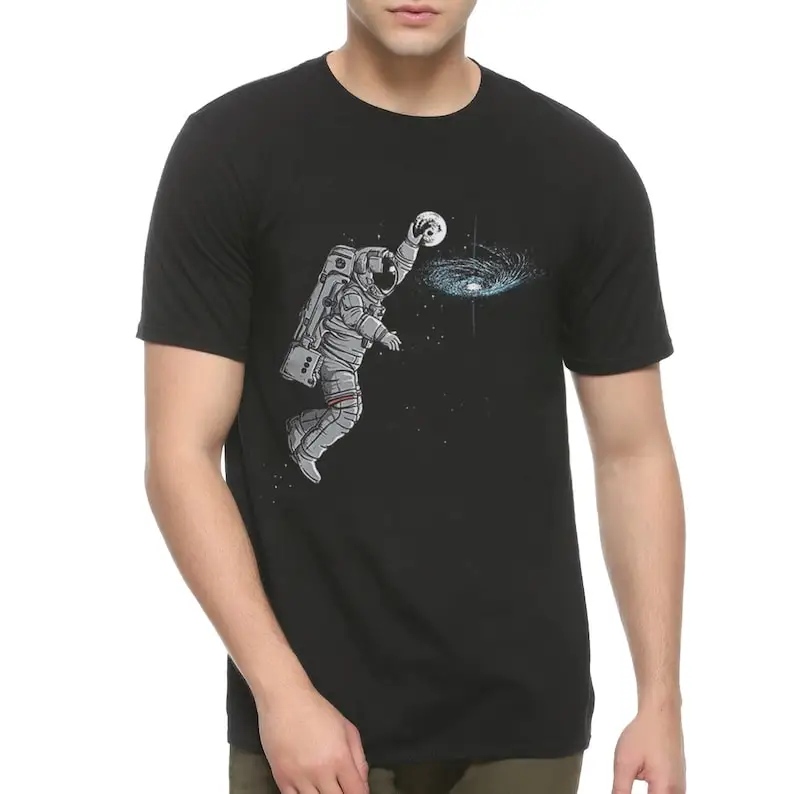 Футболка для баскетбола с изображением астронавта мужские и женские размеры
