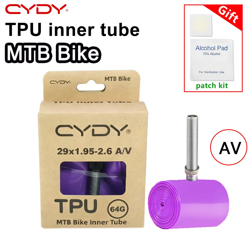 Фото CYDY TPU MTB велосипедная камера 29 26 27,5 29x1,95-2,6 дюйма, шина для горного велосипеда Schrader, клапан 45 мм, pneu 29er, велосипедная трубка №3