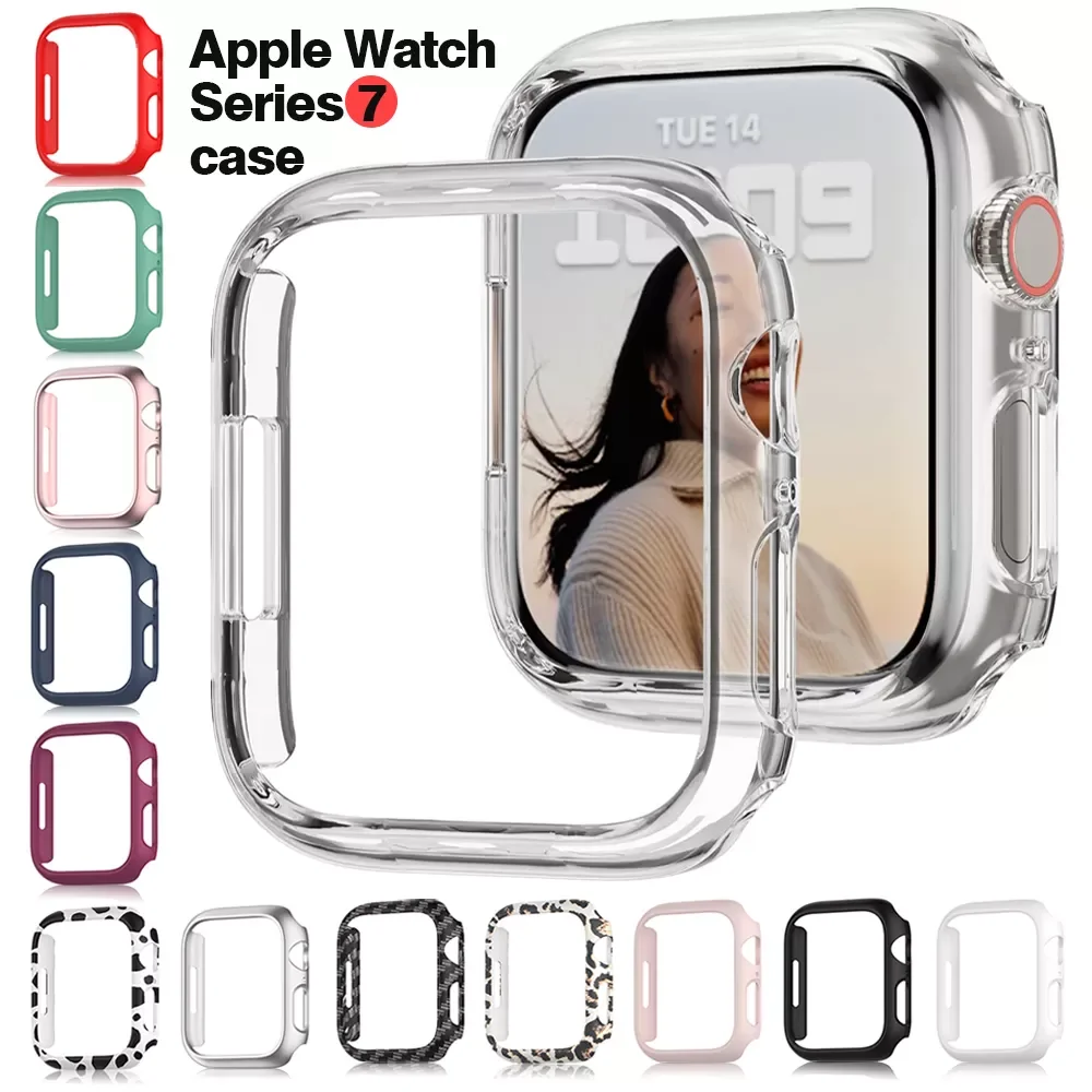 

Compatible Apple Watch Case 45mm Series 7,Hard PC Bumper Protective Cover Frame,NO Screen Protector,for iWatch Series 7 41mm