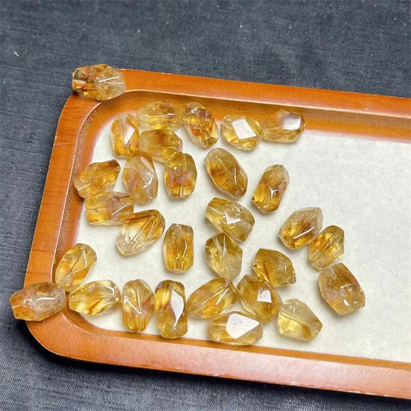 Натуральный цитрин резьба 5 шт. 13-18 мм