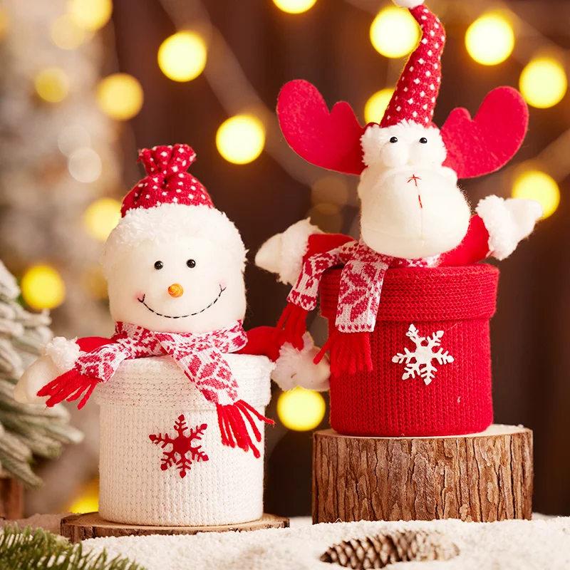 Рождественская вязаная сумка со звездой и яблоком Рождественский мультяшный