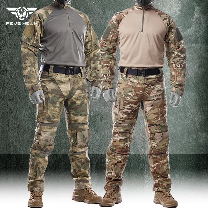 Костюм мужской Камуфляжный дышащий Быстросохнущий тренировочный топ с длинными