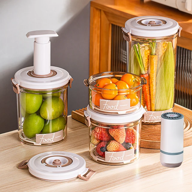 Food Storage Container Vacuum Box Large Capacity Food Dispenser for Kitchen Transparent Sealed Food Organizer Keep Lunch Fresh 3