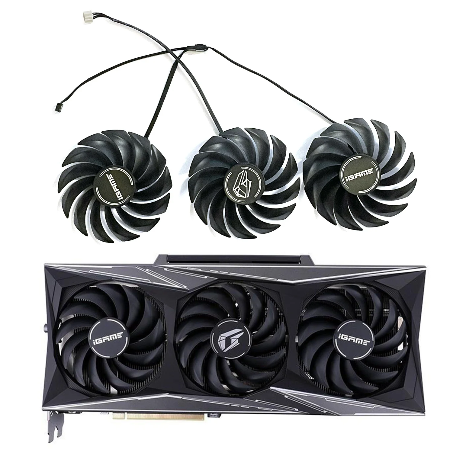 

3pcs 90mm 4pin DC 12V 0.5A PVA080E12R igame RTX 3060 RTX 3080 GPU Fans For Color RTX 3060 3070 3080 Ti 3090 Vulcan Cooling Fans