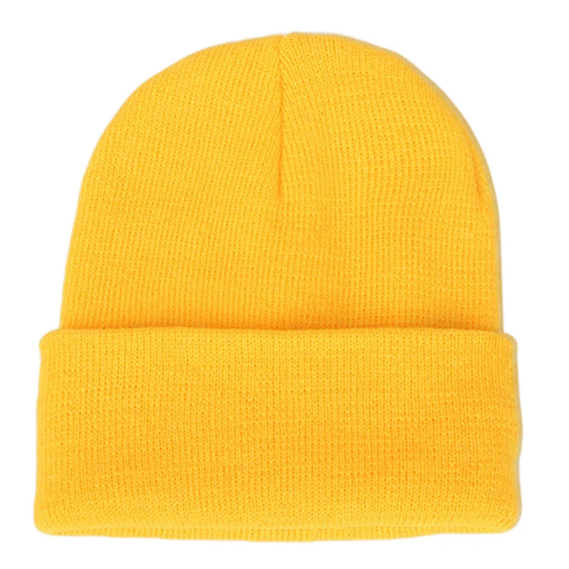 For Women Men Soft Cuff Skullies Neon Green Orange Yellow Gr
