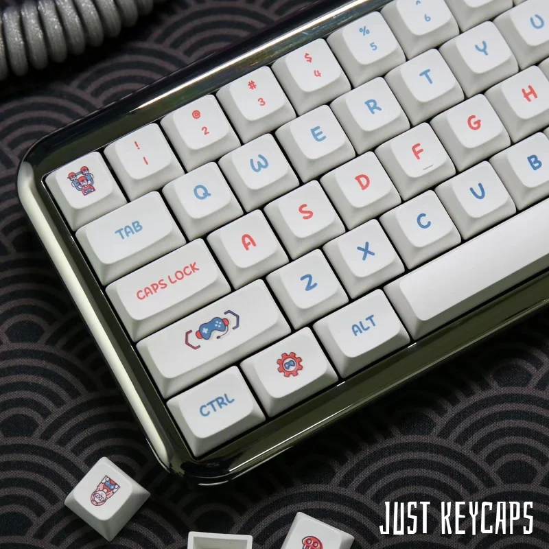 

QX XDA Keycaps 122 Key PBT DYE-SUB Keycap Minimalist White Game KeycapFor Cherry MX Switch Mechanical Keyboard QX XDA