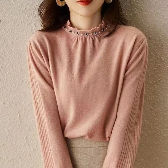 

Pink Pearl Japan Pullover Girl Woman Women Sweater Korean Blouse Knit Tops Women's Sweaters Fall Spring Top Coat Cloth Suétere