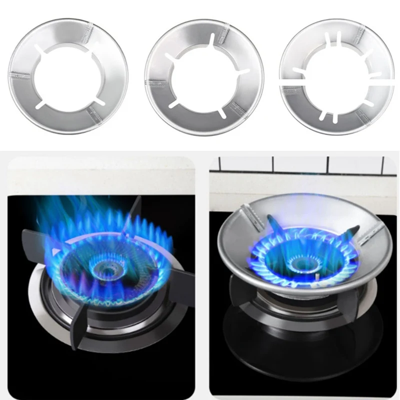 

Thickened Stainless Iron Gas Stove Ring Wind Proof Energy Saving Cover Of Gas Stove Fire Tools Cooking Stove Accessories Kitchen