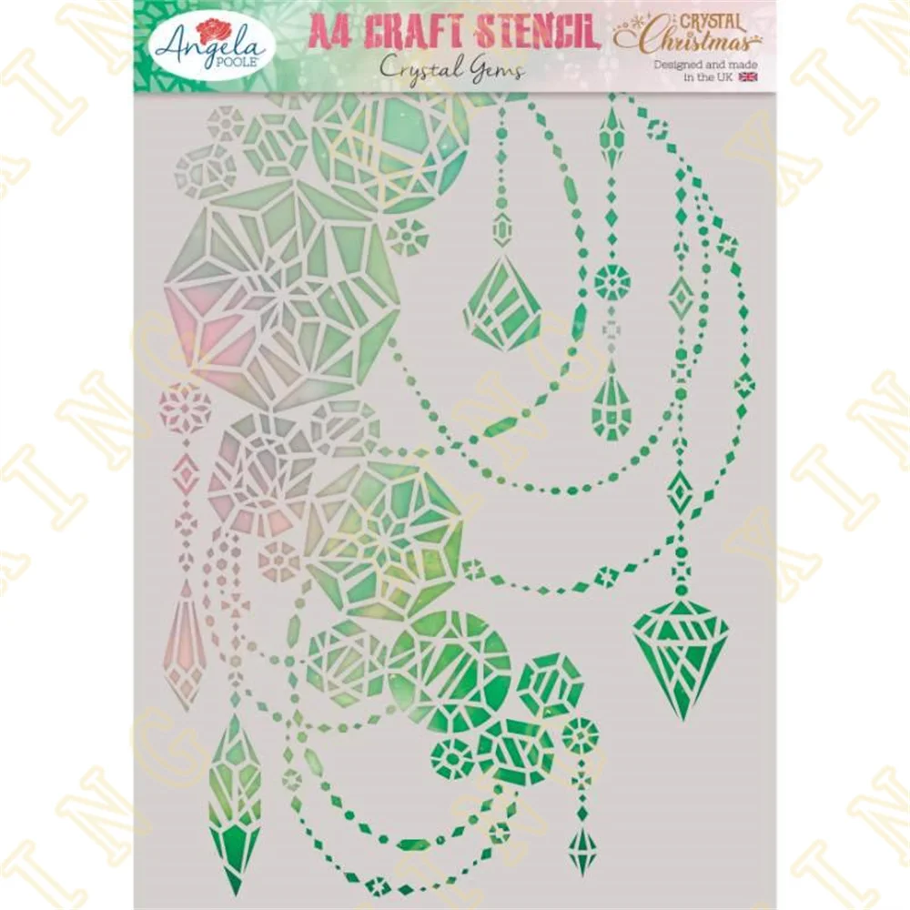 

2022 New Crystal Gems Decor Diy Layering Stencils Graphics Painting Scrapbooking Stamp Ornament Album Embossed Template Reusable