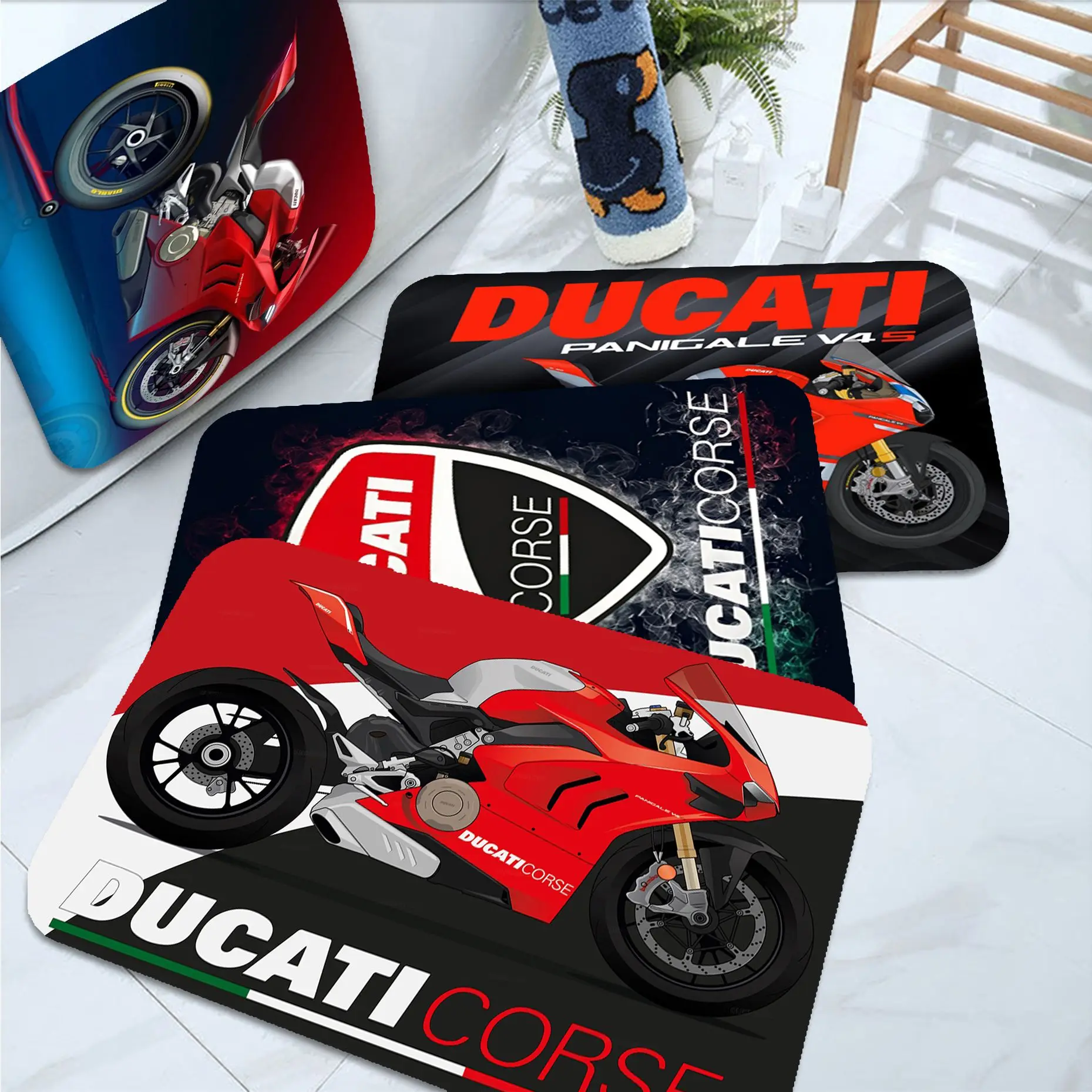 

Маты для мотоциклов Ducati Racing, домашний коврик в скандинавском стиле для ванной и туалета, для спальни
