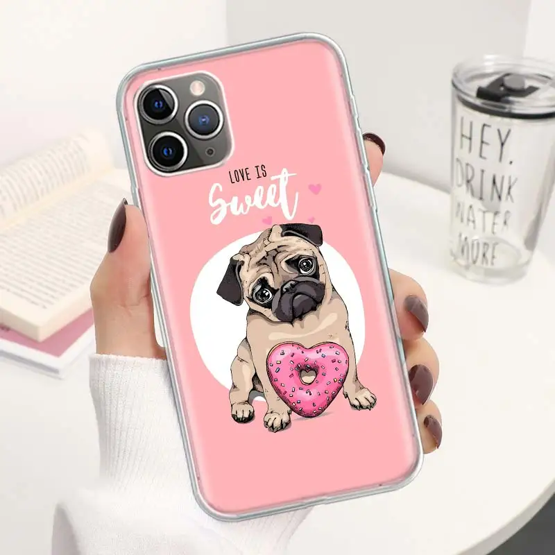 Чехол для телефона с рисунком в виде милой собаки iPhone 11 13 14 Pro Max 15 Ultra 12 Mini 7 Plus 8 + X XR