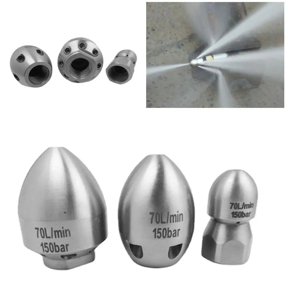 

70l/min High Pressure Pipe Dredging Cleaning Nozzle Nozzle Home Washing Washer Machine Drain Accesories 6/8 Jet Cleaning Se B8n2