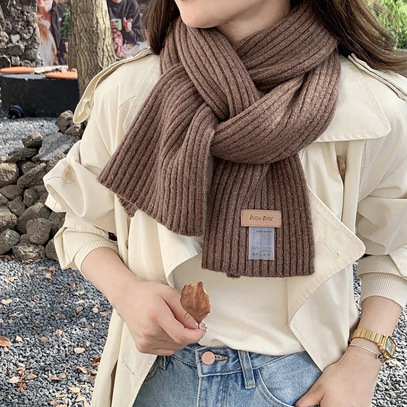 

Зимняя искусственная кожа MoriBty, новая однотонная Корейская версия, теплый шейный воротник для студентов, мягкие шарфы для влюбленных