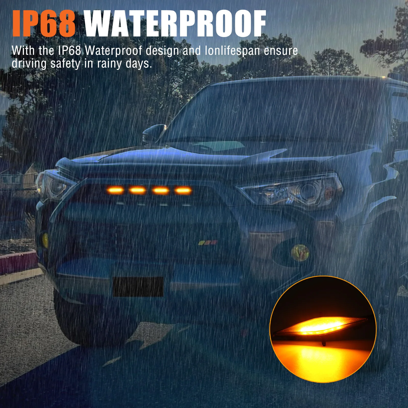 4 передние фары для гриля 2014-2023 Toyota 4runner TRD Pro включая SR5 внедорожные ограниченные