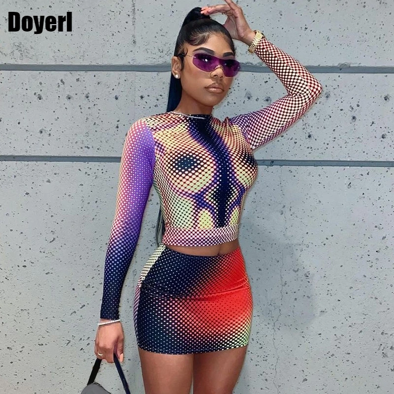 Женский комплект из двух предметов юбка и топ с высокой талией мини-юбка - купить