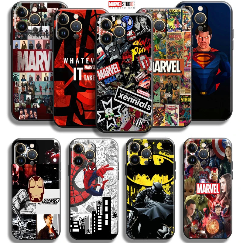 

Marvel Avengers Logo For Apple iPhone 13 12 11 Pro Max Mini X XR XS Max SE 5 5s 6 6S 7 8 Plus Phone Case Silicone Cover Coque