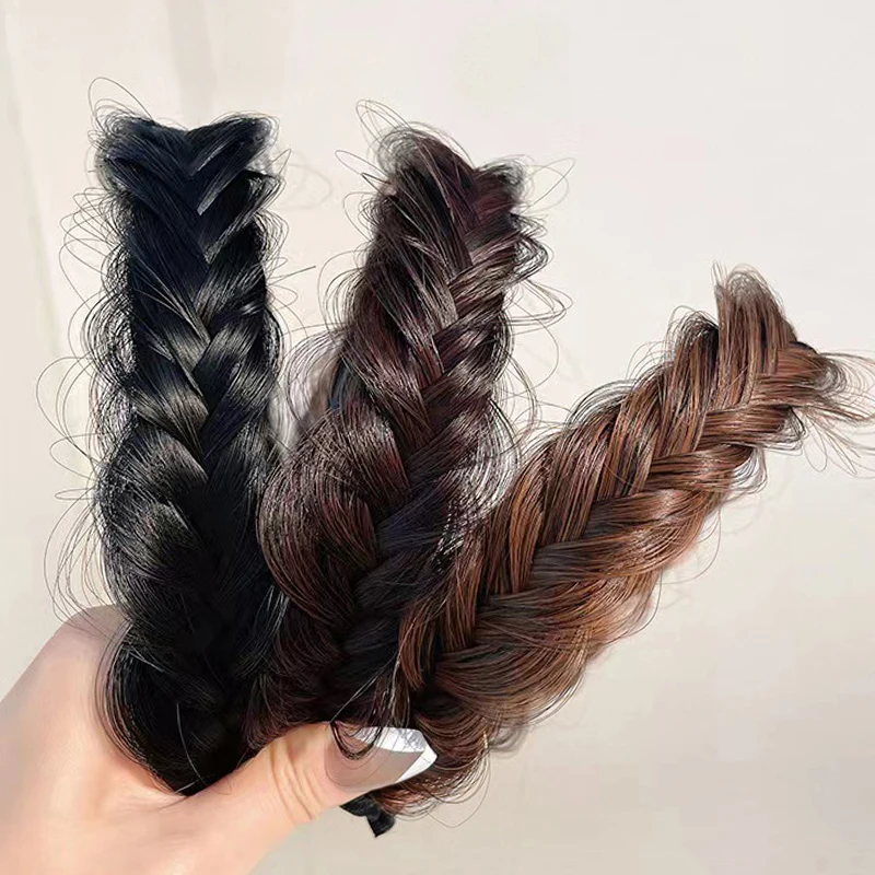 

Korea Fashion Toothed Hair Band Fishbone Braid Wig Twist Braid Non-slip Headband Hairpin Hair Accessories for Women Girl's