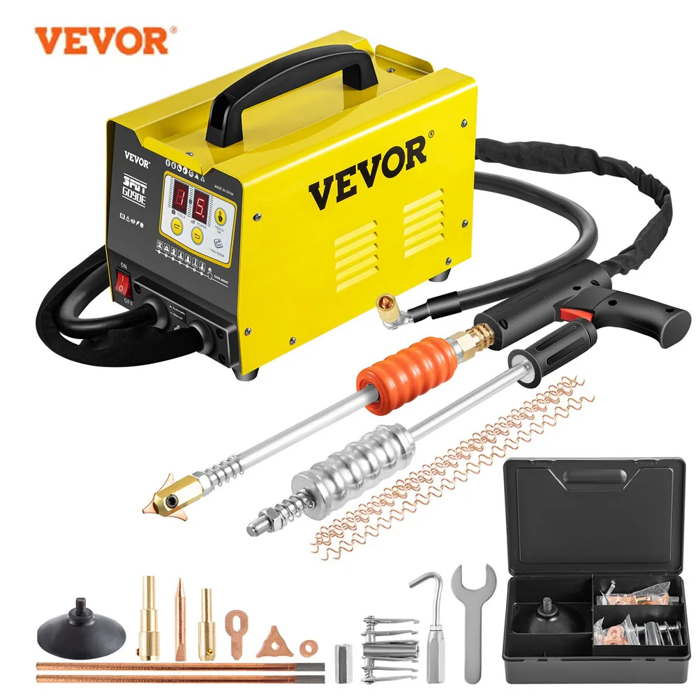 

VEVOR Dent Puller Welder Vehicle Repair Kit 0.6-1.2mm Welding Head Restore Tools 3KW 220V for Auto Body Panel Spotter Weldering