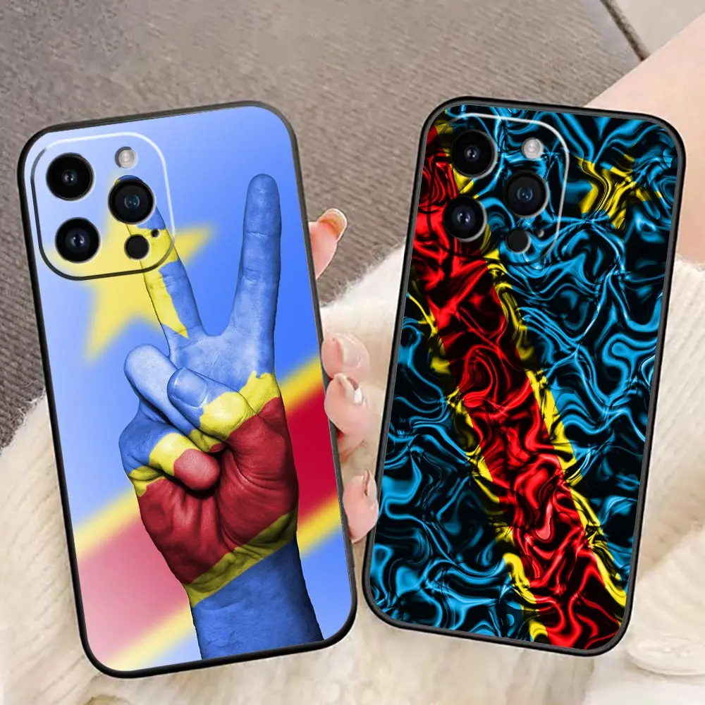 

Flag of the Democratic Republic of Congo Funda Case For iphone Apple 14 13 12 11 Pro XS Max Mini X XR SE 8 7 6S 6 Plus Case Capa