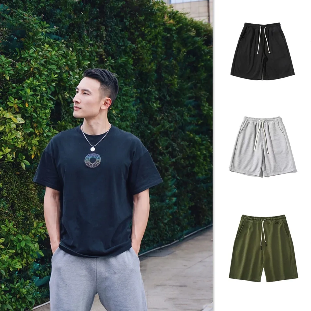 

2022 Summer Running Shorts Men Casual Shorts New Solid Color Short Pants Fitness Short Jogger Gyms Men Oversize Trousers