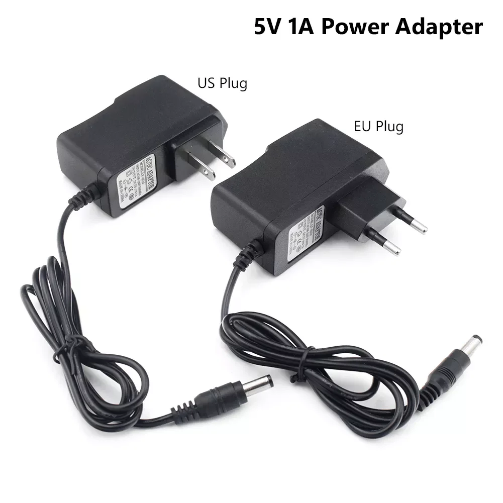 

USB Charger 5V 1A Wall Charger AC to DC Charging Power Adapter Supply 100V-240V Output for LED Strip Light 5.5x2.1mm