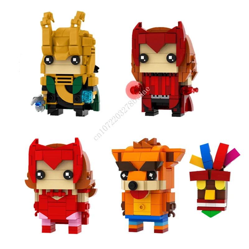 

MOC Movie Characters Loki,Scarlet Witch,Halloween Scarlet Witch,Aku Brickheadz Building Blocks Cartoon Anim Figures Toys Gifts